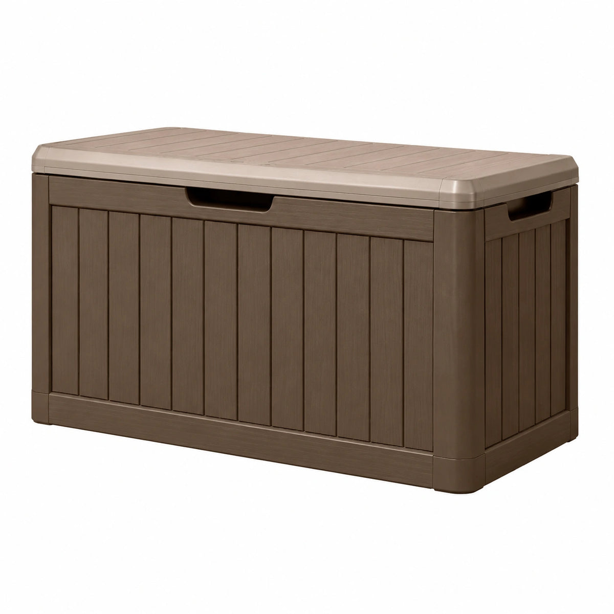 Kunststoff Aufbewahrungsbox 120 x 55 x 60 cm Taupe Braun für Garten we – quarmeko